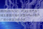 深南电路(002916.SZ)：PCB业务汽车电子领域主要面向海外及国内Tier1客户，并参与整车厂部分研发项目合作