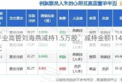 新产业高管刘海燕减持1.5万股，减持金额114.64万元