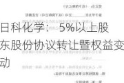 日科化学： 5%以上股东股份协议转让暨权益变动