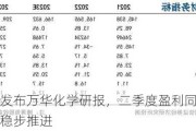 国信证券发布万华化学研报，二季度盈利同环比略降，新项目稳步推进