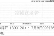 经纬辉开（300120）：7月8日09时36分触及涨停板