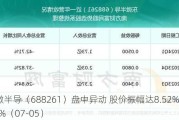 东微半导（688261）盘中异动 股价振幅达8.52%  上涨6.05%（07-05）