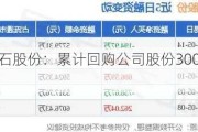 德石股份：累计回购公司股份300万股