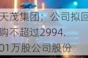 天茂集团：公司拟回购不超过2994.01万股公司股份