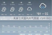 未来三天国内天气预报（5月19日）