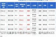 *ST巴安董事张华根增持50万股，增持金额43万元