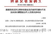 ST迪马：7月5日至7月30日新增累计诉讼（仲裁）金额3.24亿元