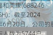 嘉和美康(688246.SH)：截至2024年6月20日，公司的股东人数为5744户