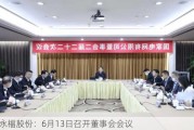 永福股份：6月13日召开董事会会议