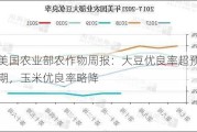 美国农业部农作物周报：大豆优良率超预期，玉米优良率略降