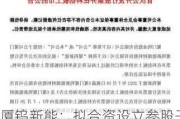 厦钨新能：拟合资设立参股子公司 建设法国年产40000吨正极材料前驱体项目