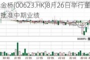 中视金桥(00623.HK)8月26日举行董事会会议批准中期业绩