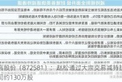 艺高股份（872581）：赵松通过大宗交易减持挂牌公司约130万股