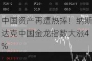 中国资产再遭热捧！纳斯达克中国金龙指数大涨4%