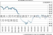 离岸人民币对美元跌至7.31关口，创去年11月中旬来低位