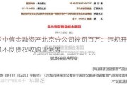 中国中信金融资产北京分公司被罚百万：违规开展非金融不良债权收购业务等