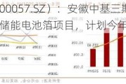 万顺新材（300057.SZ）：安徽中基三期年产10万吨动力及储能电池箔项目，计划今年全面完成建设