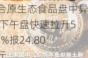 联合原生态食品盘中异动 下午盘快速拉升5.06%报24.80美元