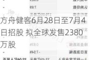 方舟健客6月28日至7月4日招股 拟全球发售2380万股