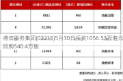 德信服务集团(02215)5月30日斥资1056.53万港元回购540.4万股