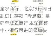 渝农商行、北京银行同日跟进！存款“降息潮”蔓延至城农商行 本轮调整中小银行跟进明显加快