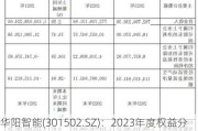 华阳智能(301502.SZ)：2023年度权益分派10派5.25元 股权登记日6月4日