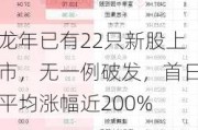 龙年已有22只新股上市，无一例破发，首日平均涨幅近200%