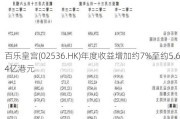 百乐皇宫(02536.HK)年度收益增加约7%至约5.64亿港元