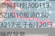 顺网科技(300113.SZ)拟10股派0.803217元 于6月20日除权除息