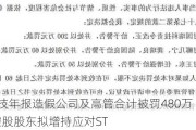 国瑞科技年报***公司及高管合计被罚480万   三年亏2.9亿控股股东拟增持应对ST