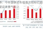 招商证券：今年国铁动车组首次招标已超去年全年，行业有望迎来景气向上