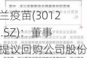 华兰疫苗(301207.SZ)：董事长提议回购公司股份