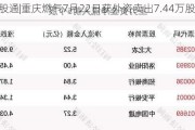 沪深股通|重庆燃气7月22日获外资卖出7.44万股