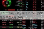 上半年业绩大幅预增逾110%，鼎龙股份早盘大涨超6%