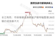 长江有色：市场情绪逐步修复沪锡窄幅整理 26日锡价或涨跌不大