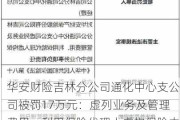 华安财险吉林分公司通化中心支公司被罚17万元：虚列业务及管理费用、利用保险代理人虚构保险中介业务