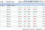 中英科技（300936）：股价成功突破年线压力位-后市看多（涨）（06-06）