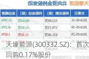 天壕能源(300332.SZ)：首次回购0.17%股份