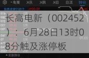 长高电新（002452）：6月28日13时08分触及涨停板