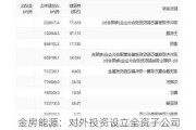 金房能源：对外投资设立全资子公司