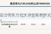 新三板创新层公司东方红大宗交易折价30.56%，成交金额600万元