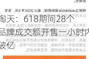 淘天：618期间28个品牌成交额开售一小时内破亿