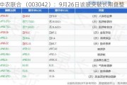 中农联合 （003042）：9月26日该股突破长期盘整