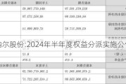 纳尔股份:2024年半年度权益分派实施公告