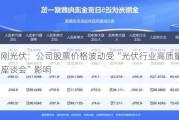 金刚光伏：公司股票价格波动受“光伏行业高质量发展座谈会”影响