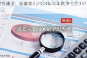 财报速递：新能泰山2024年半年度净亏损3473.48万元