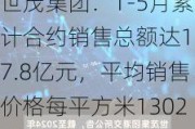 世茂集团：1-5月累计合约销售总额达137.8亿元，平均销售价格每平方米13027元