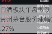 白酒板块午盘微跌 贵州茅台股价涨幅0.27%