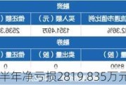 华安鑫创：上半年净亏损2819.835万元 同比盈转亏