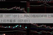 昊华能源（601101）：MACD指标DIF线上穿0轴-技术指标上后市看多（07-01）